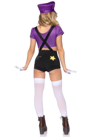 Leg Avenue Damen Gamer Baddie Top und Shorts Kostüm Lila