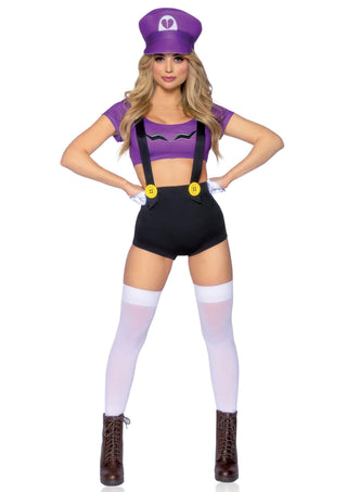 Leg Avenue Damen Gamer Baddie Top und Shorts Kostüm Lila