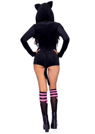 Leg Avenue Damen Velvet Kitty Romper Katzenkostüm Schwarz