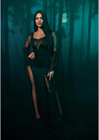 Leg Avenue Damen Sexy Spooky Morticia Kleid Kostüm