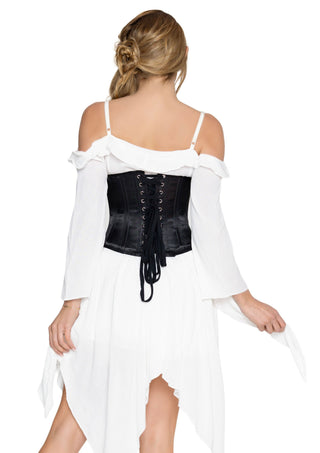 Leg Avenue Damen Taillenmieder Satin mit Stahlstäben Schwarz
