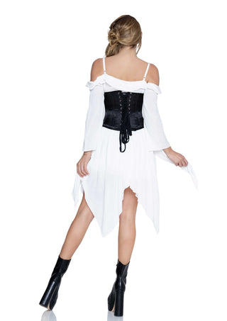 Leg Avenue Damen Taillenmieder Satin mit Stahlstäben Schwarz