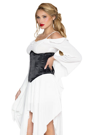 Leg Avenue Damen Taillenmieder Satin mit Stahlstäben Schwarz