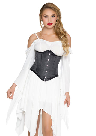 Leg Avenue Damen Taillenmieder Satin mit Stahlstäben Schwarz