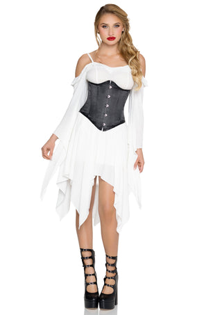 Leg Avenue Damen Taillenmieder Satin mit Stahlstäben Schwarz