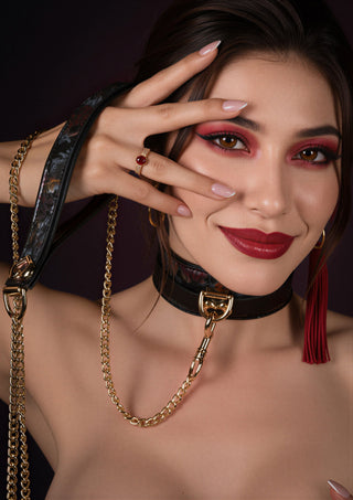 Floral Jacquard Halsband & Leine von GEISHA