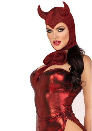 Leg Avenue Damen Teufelshaube Vintage Glitzer Rot