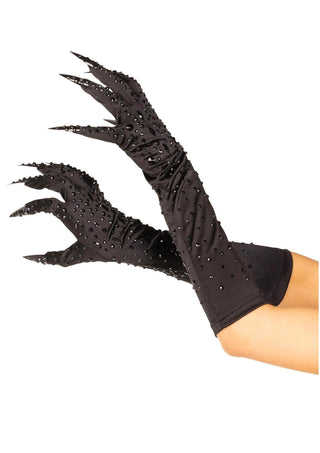Leg Avenue Damen Krallenhandschuhe mit Strasssteinen