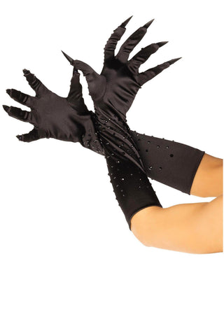 Leg Avenue Damen Krallenhandschuhe mit Strasssteinen