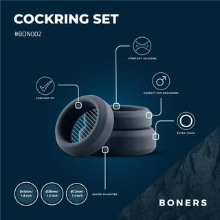 Boners 3er Penisring Kit (Flat rings)