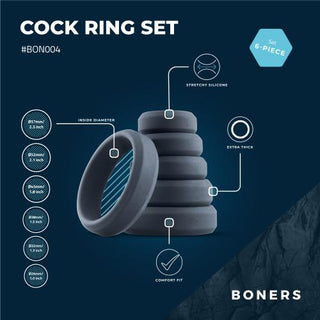 Boners 6-teiliges Penisring Set