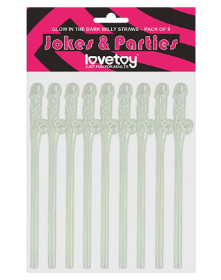 LoveToy Glow in The Dark Willy Strohhalme 9er Pack