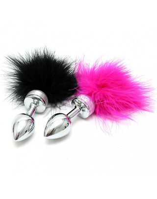 Rimba - Buttplug, KLEIN masiv Edelstahl mit Feder (unisex) in schwarzer Samtbox