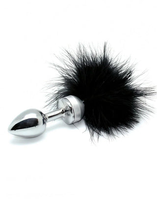Rimba - Buttplug, KLEIN masiv Edelstahl mit Feder (unisex) in schwarzer Samtbox