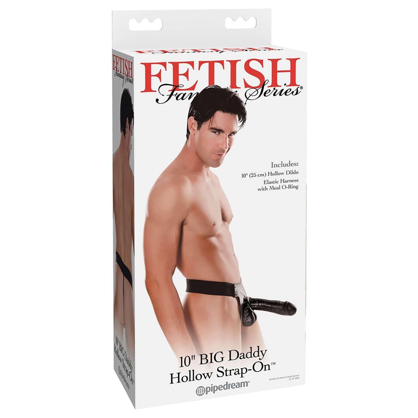 10 Inch Big Daddy Hollow Strap-On in dunkler Hautfarbe