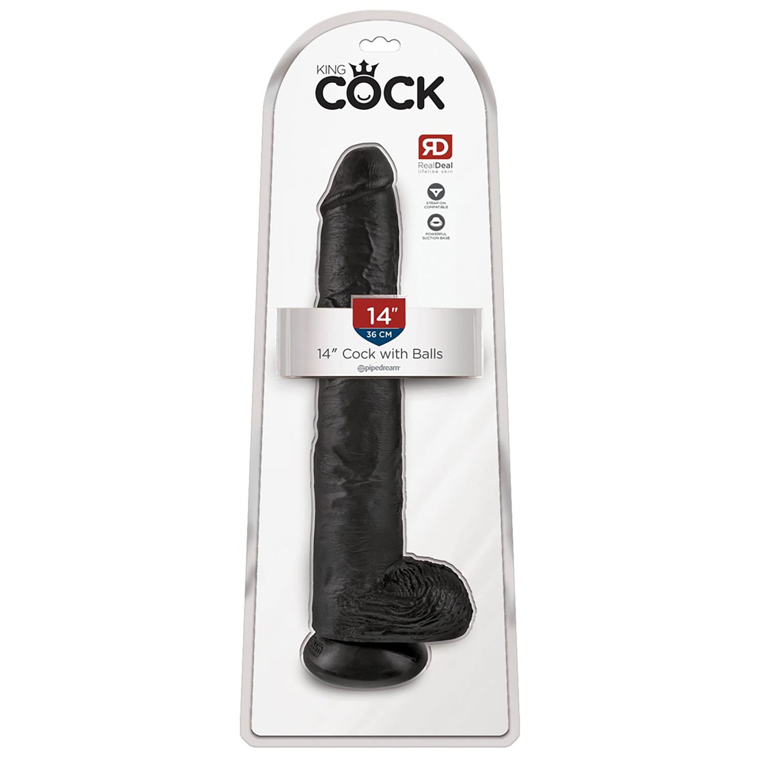 17 Inch Cock with Balls in Schwarz