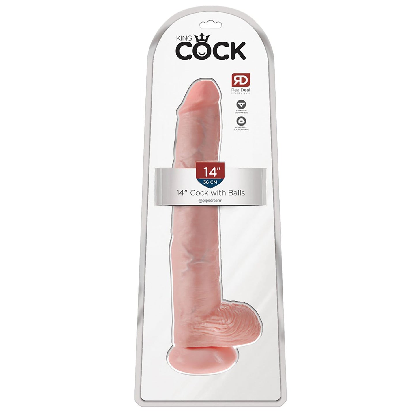 14 Inch Cock with Balls in Hautfarbe
