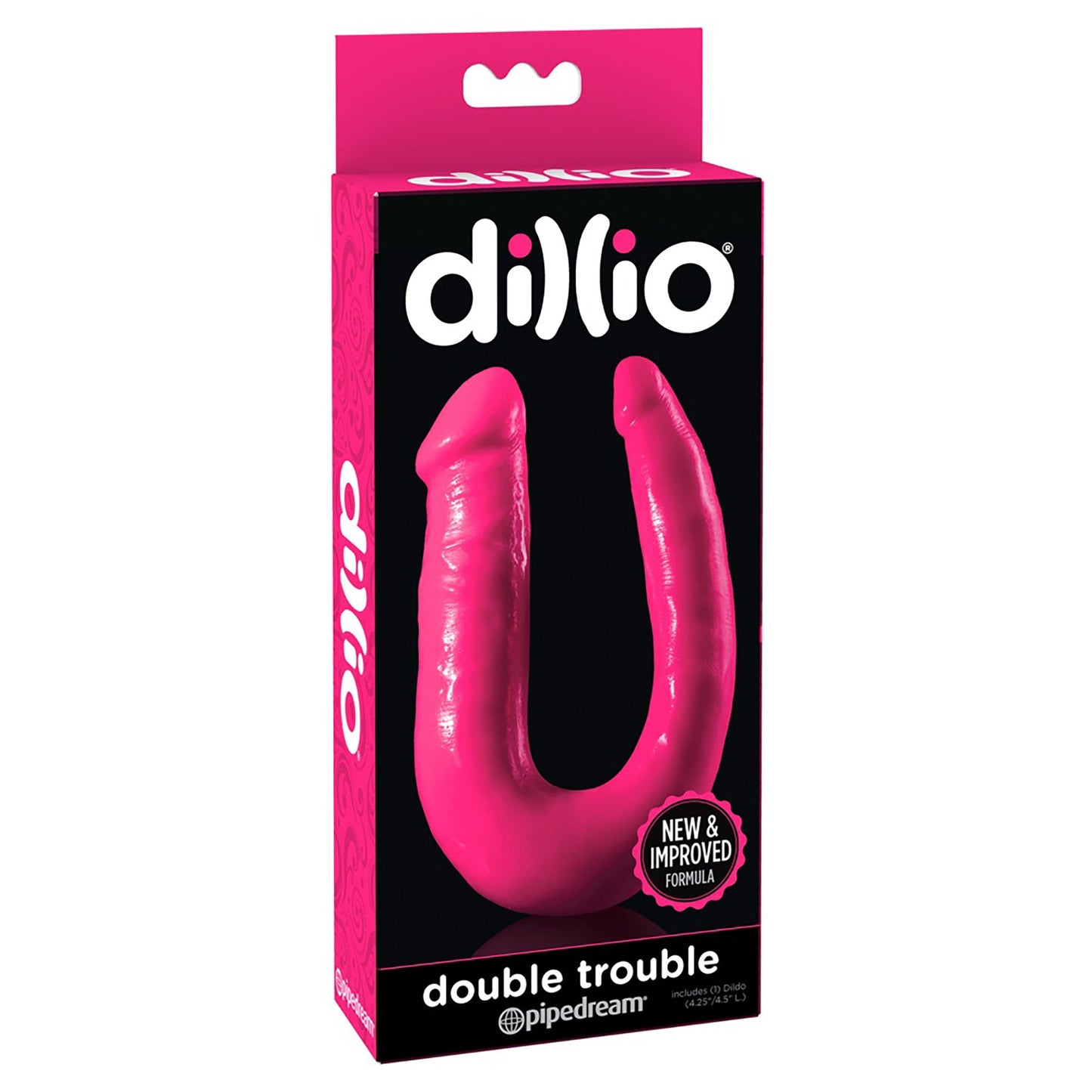 dillio double-trouble Doppeldildo pink in Verpackung