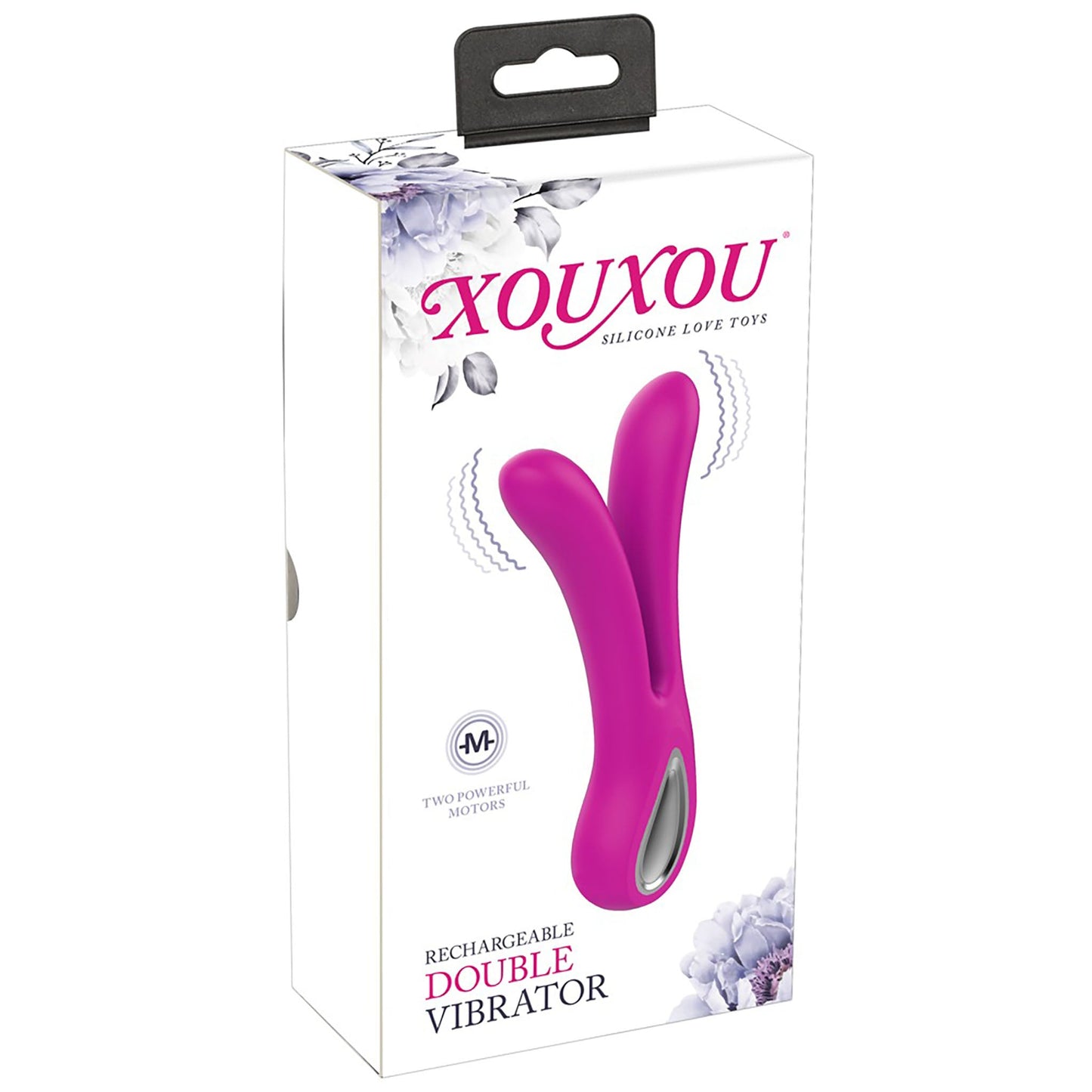 double-vibrator von XOUXOU, Doppelvibrator in lila, in Verpackung