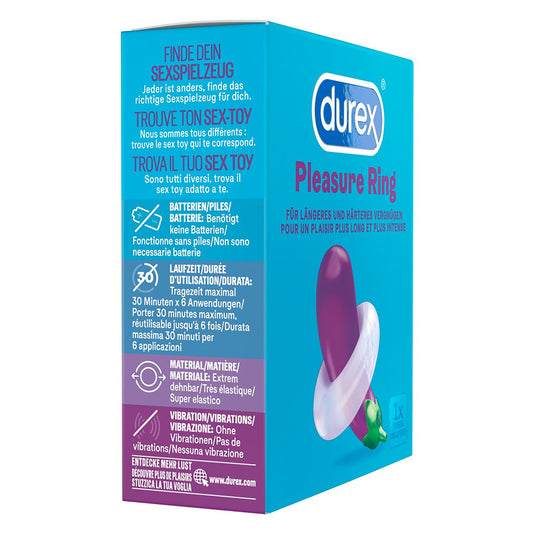Durex Pleasure Ring Penisring transparent, Verpackung schräg