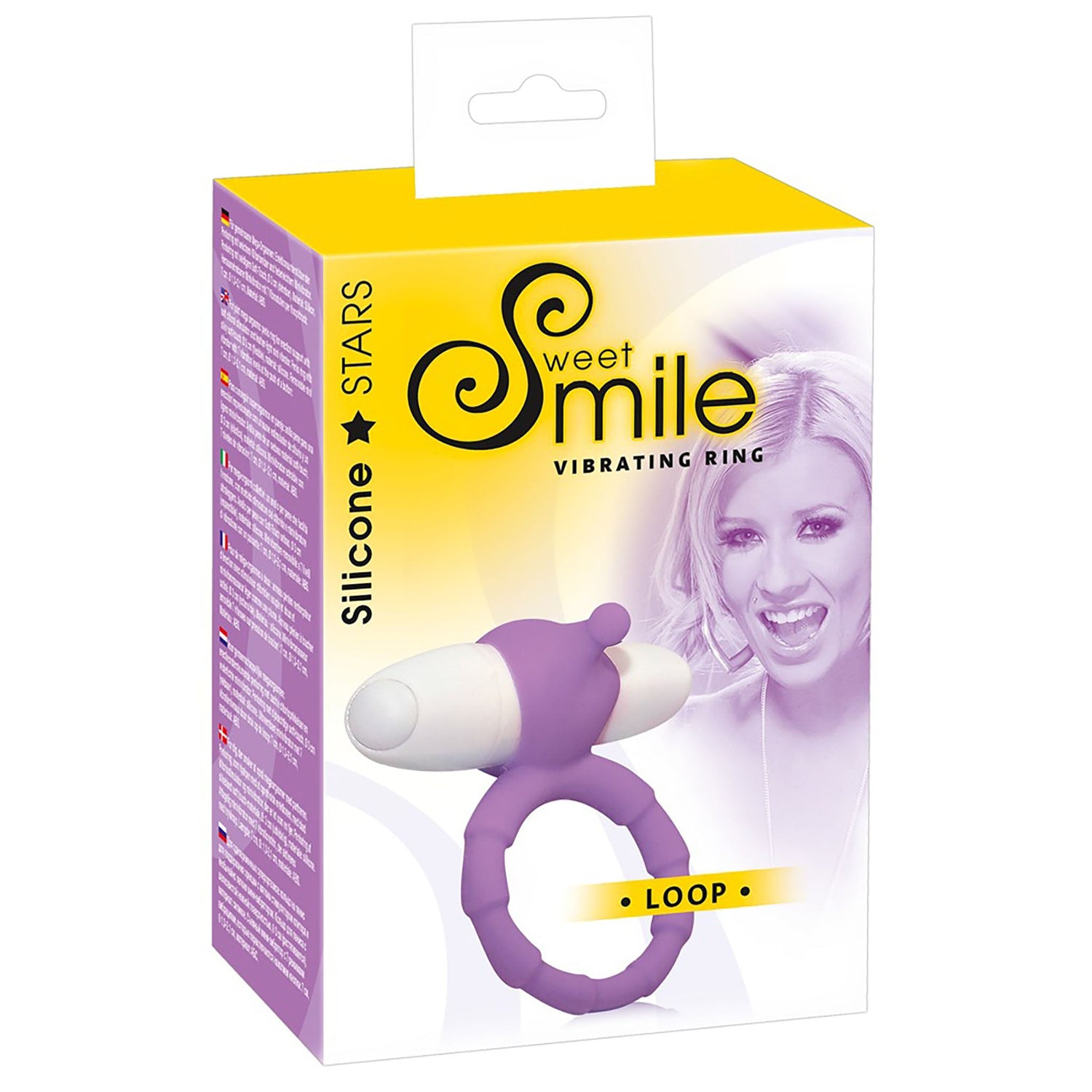 Loop Sweet Smile Penisring mit Vibrator in lila, Verpackung geschlossen