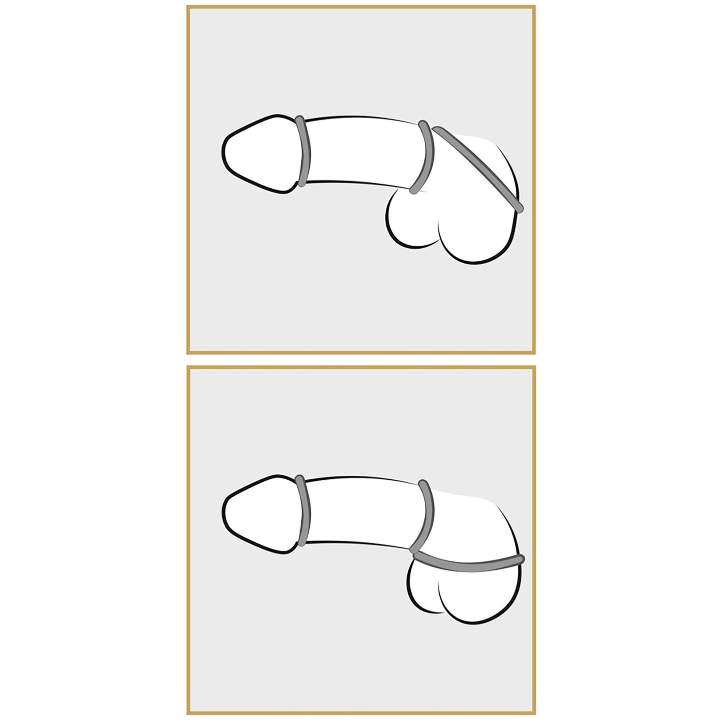 Metallic Silicone Cock Ring Set, Penisringe übereinander 