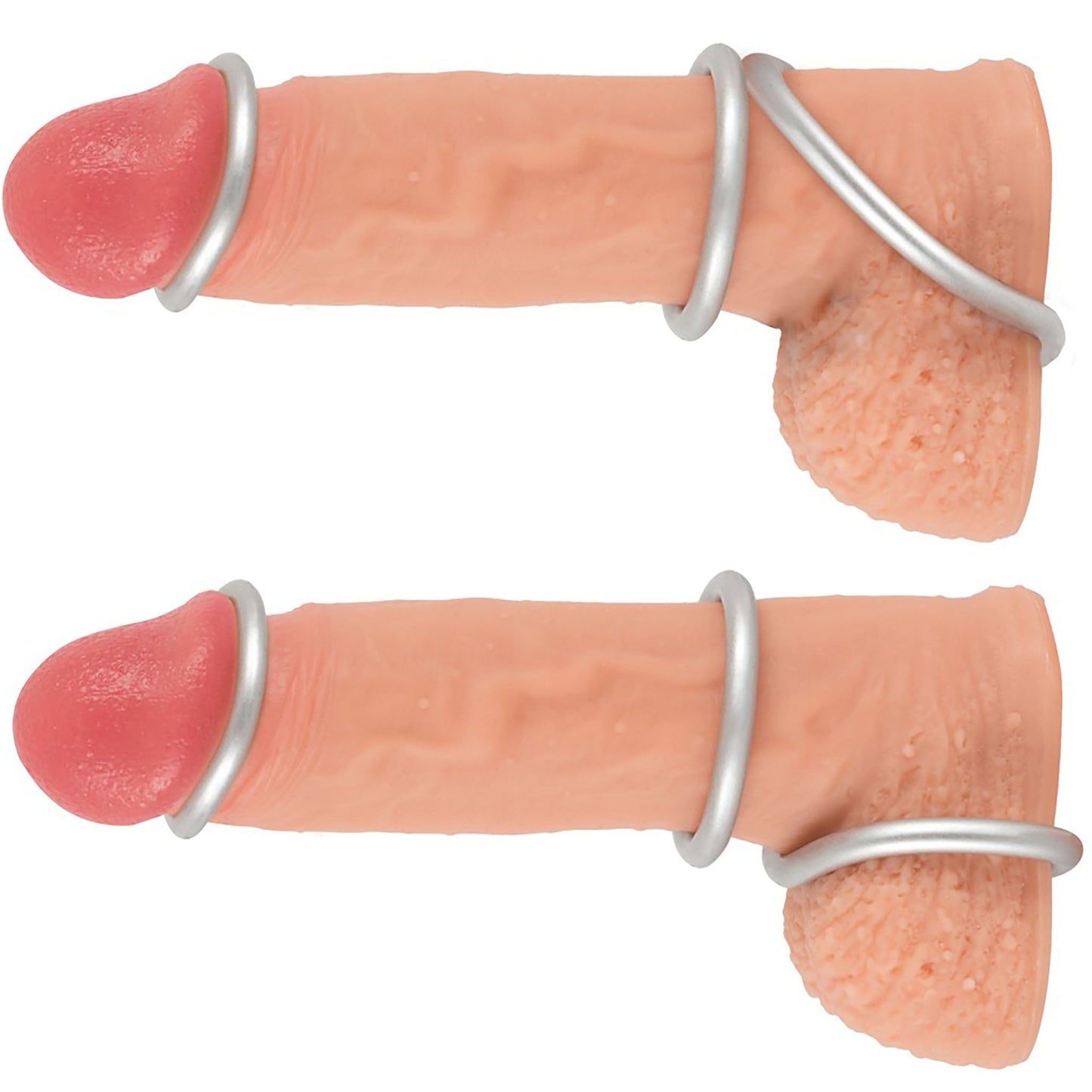 Metallic Silicone Cock Ring Set, Penisringe auf der hand getragen