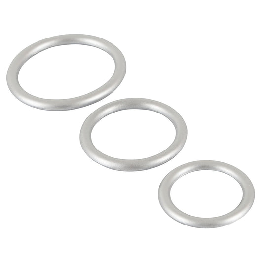 Metallic Silicone Cock Ring Set, Penisringe übereinander