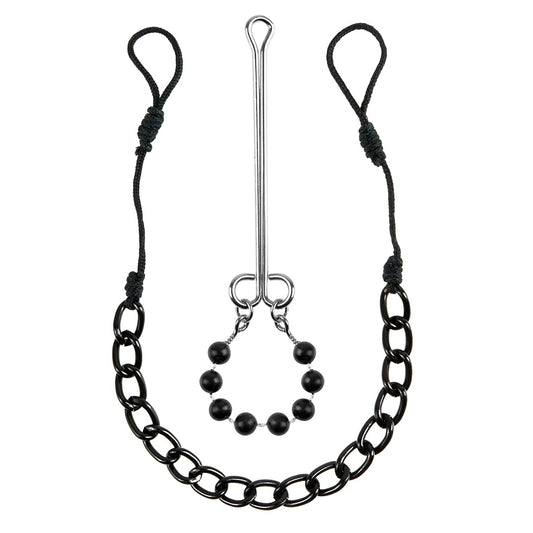 Nipple and Clit Jewelry Intimschmuck - Nippelkette und Klitorisspange getragen
