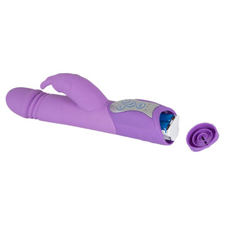 Push Vibrator von Sweet Smile in lila, Rabbitvibrator geöffnet