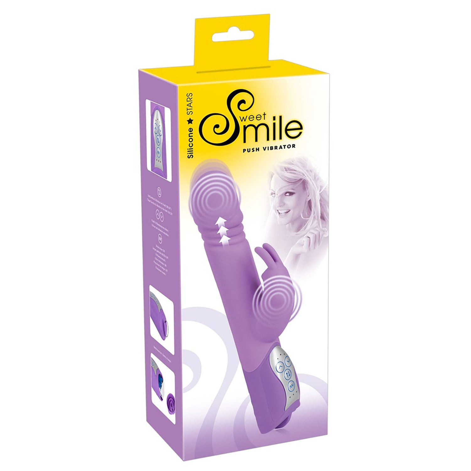 Push Vibrator von Sweet Smile in lila, Rabbitvibrator Verpackung