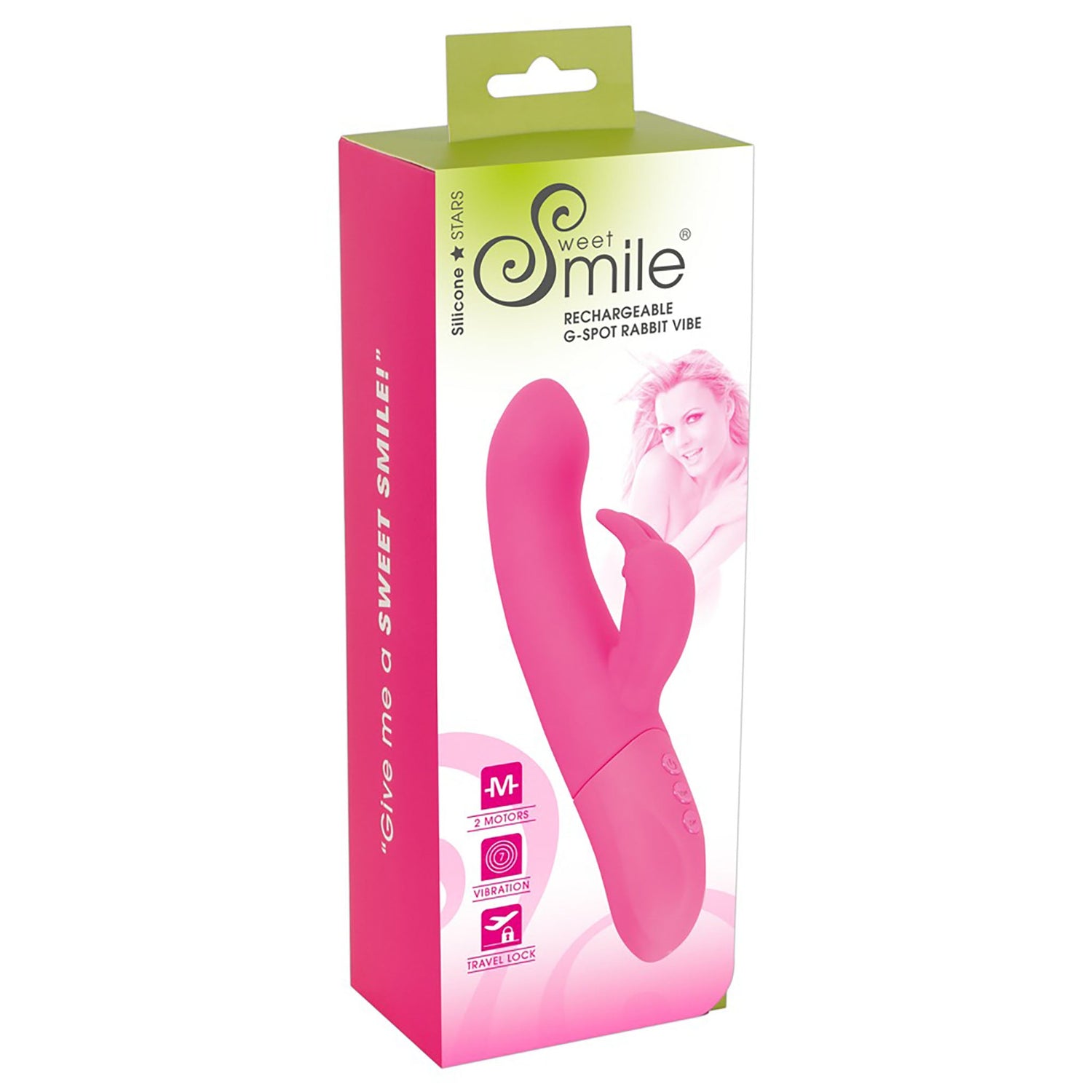 Rechargeable G-Sport Rabbitvibrator in rosa von Sweet Smile in Verpackung