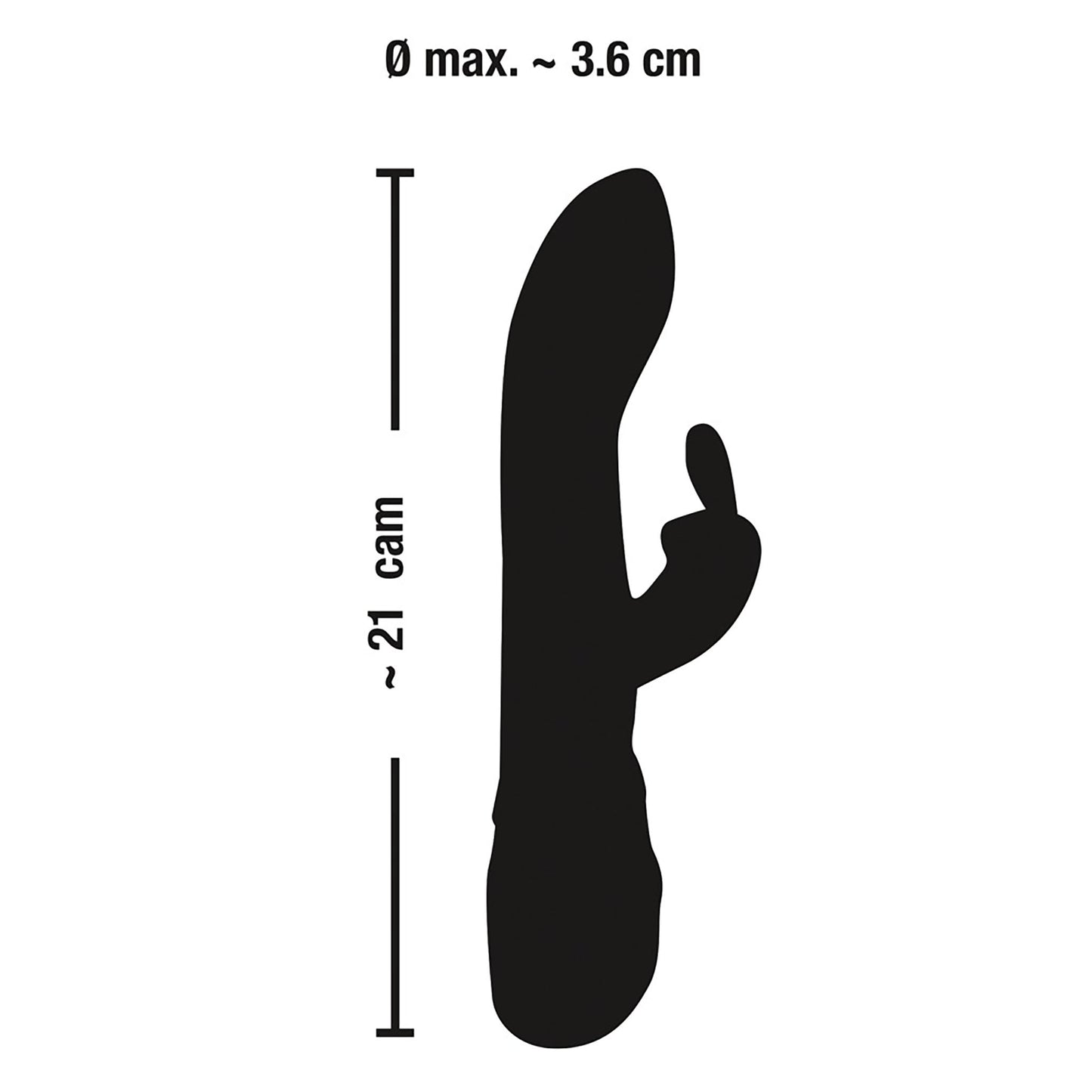 Rechargeable Rabbit Vibe, Vibrator mit Klitorisreizer in schwarz von hinten