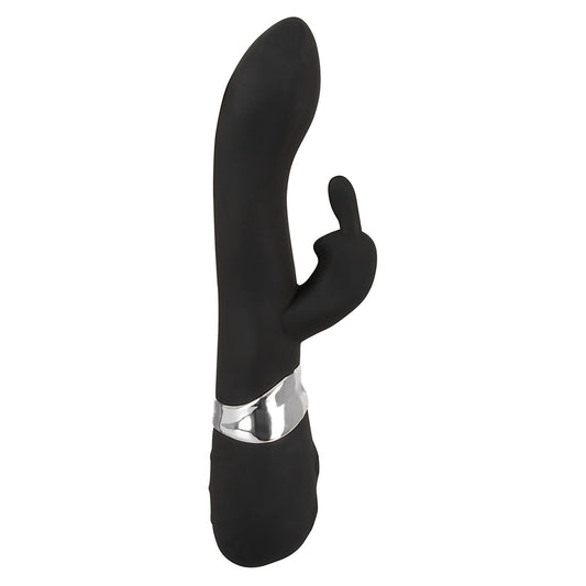 Rechargeable Rabbit Vibe, Vibrator mit Klitorisreizer in schwarz