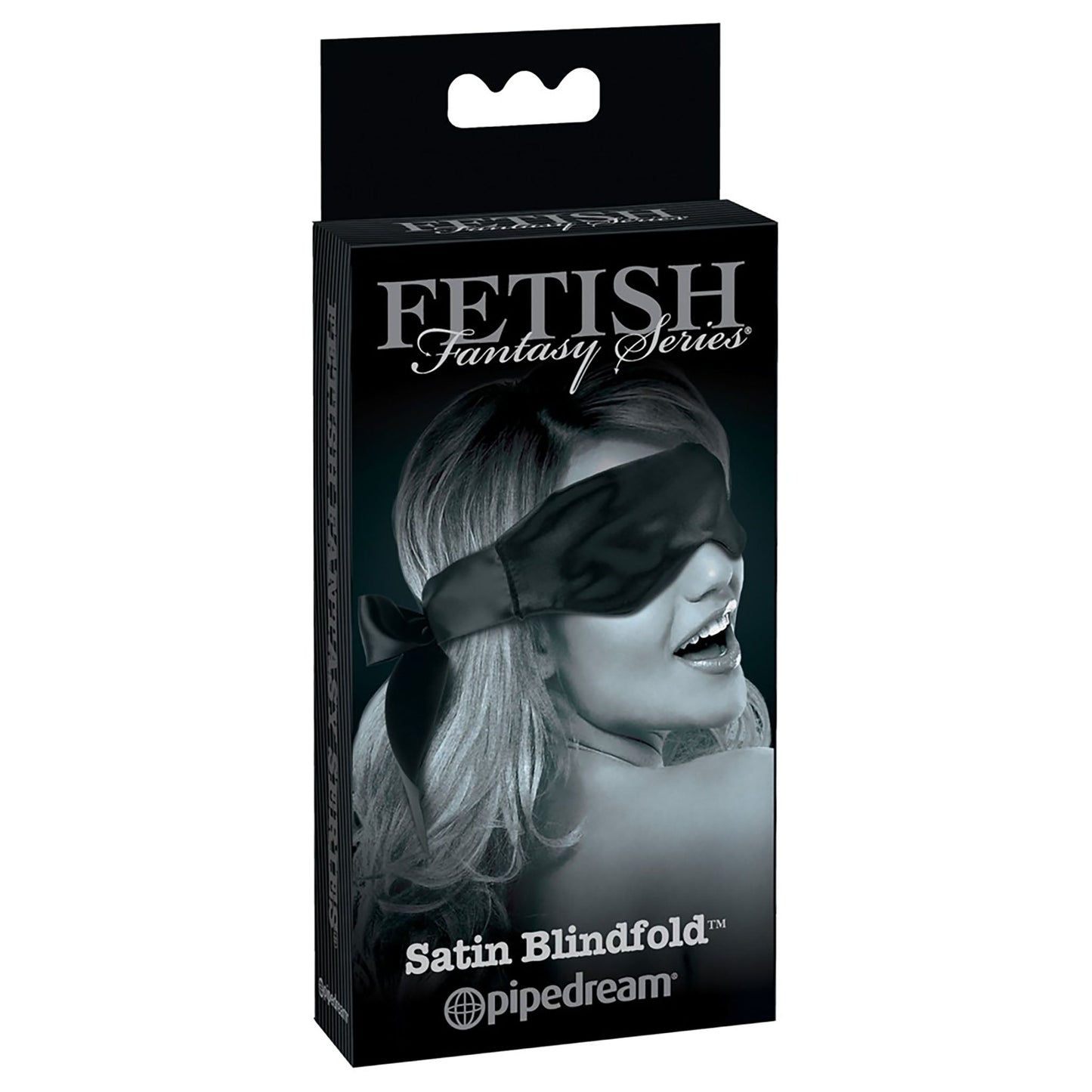 Satin Blindfold Augenmaske in schwarz in Verpackung