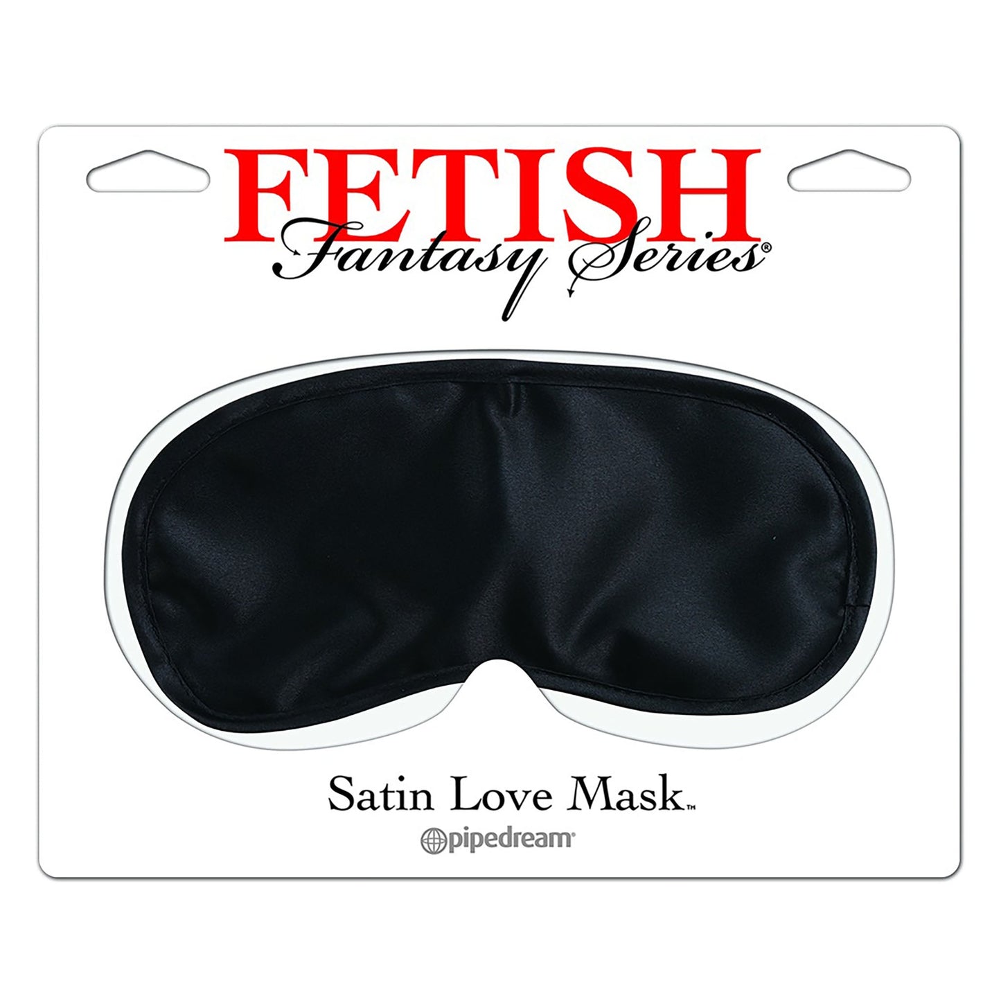 Satin Love Mask Augenmaske in schwarz in Verpackung