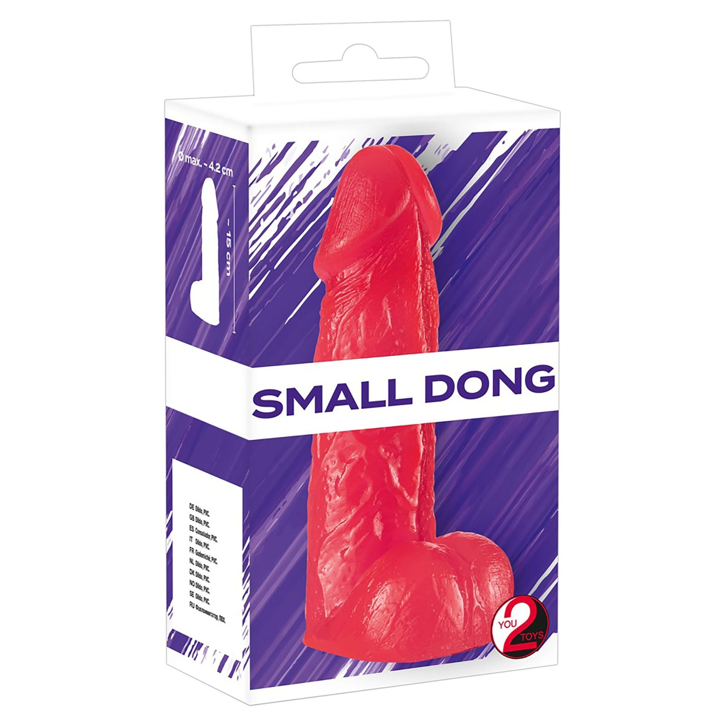 Small Dong von you 2 toys, kleiner roter Dildo in Verpackung