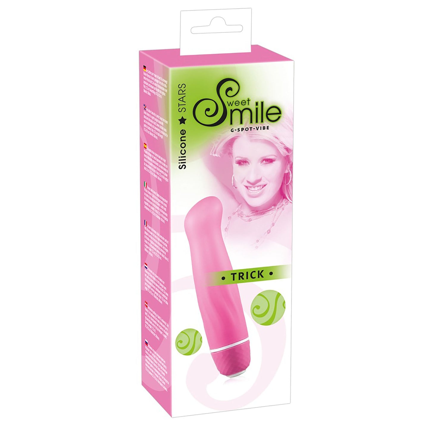 Smile Trick von Sweet Smile, Mini Vibrator in Pink in Verpackung