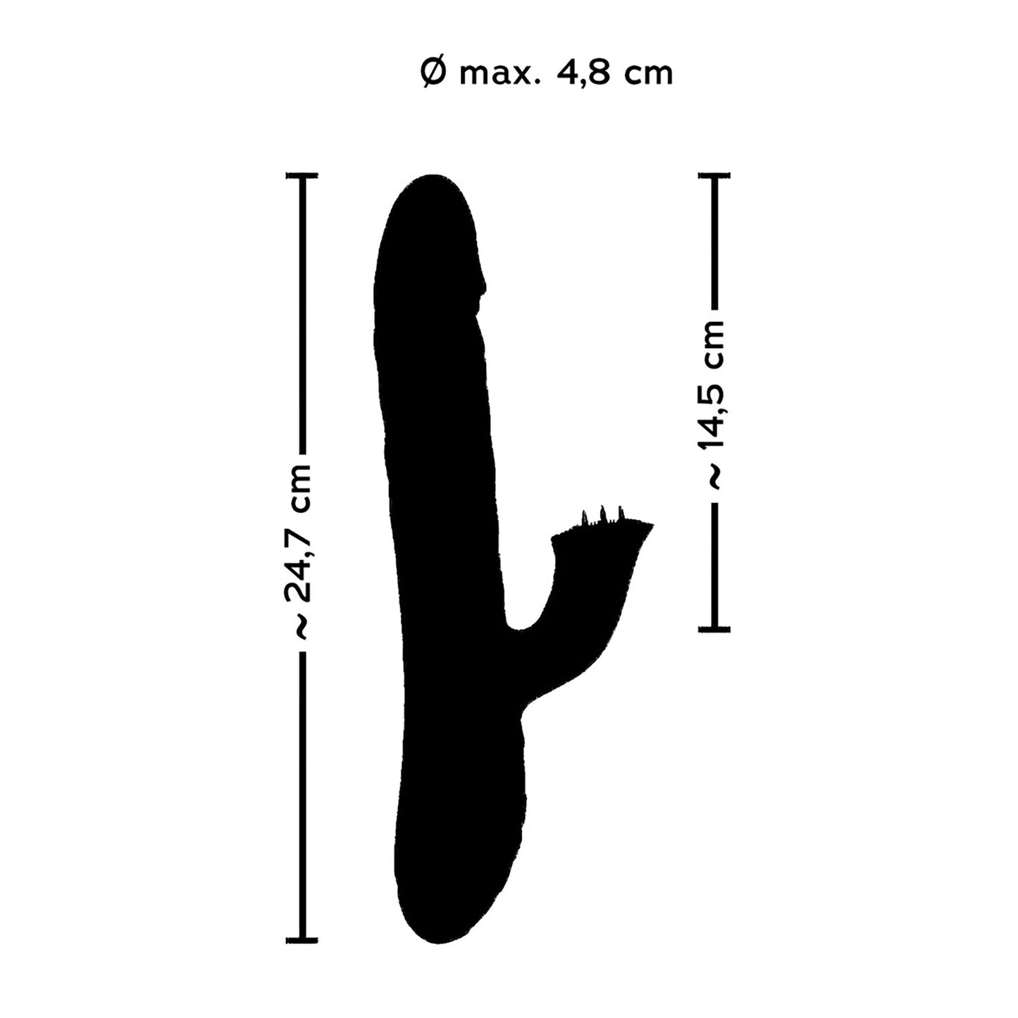 Stoßender und rotierender Rabbit-Vibrator in lila von Sweet Smile Detailaufnahme Spitze