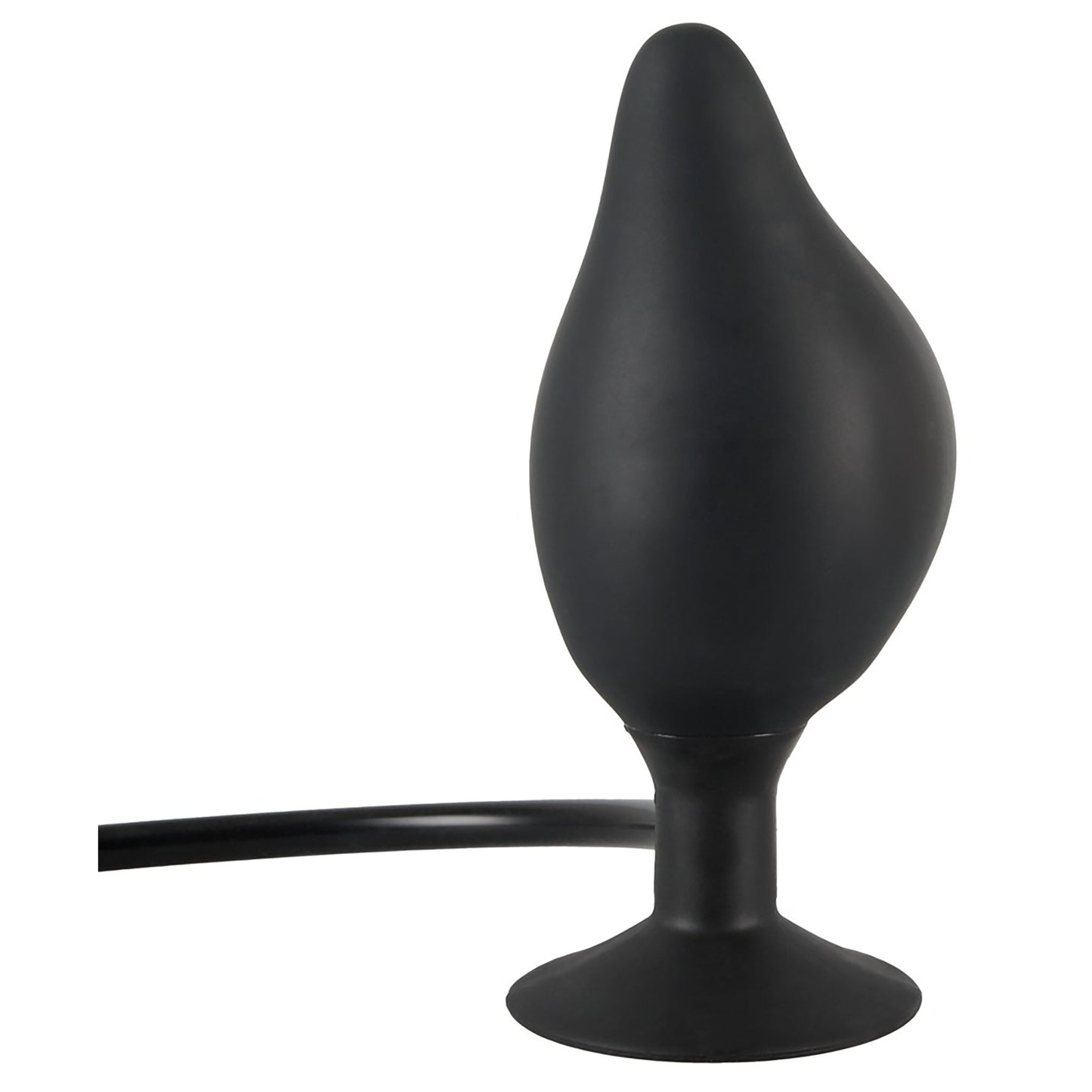 True Black Inflatable Butt Plug, aufblasbarer Analplug in schwarz mit Ballpumpe