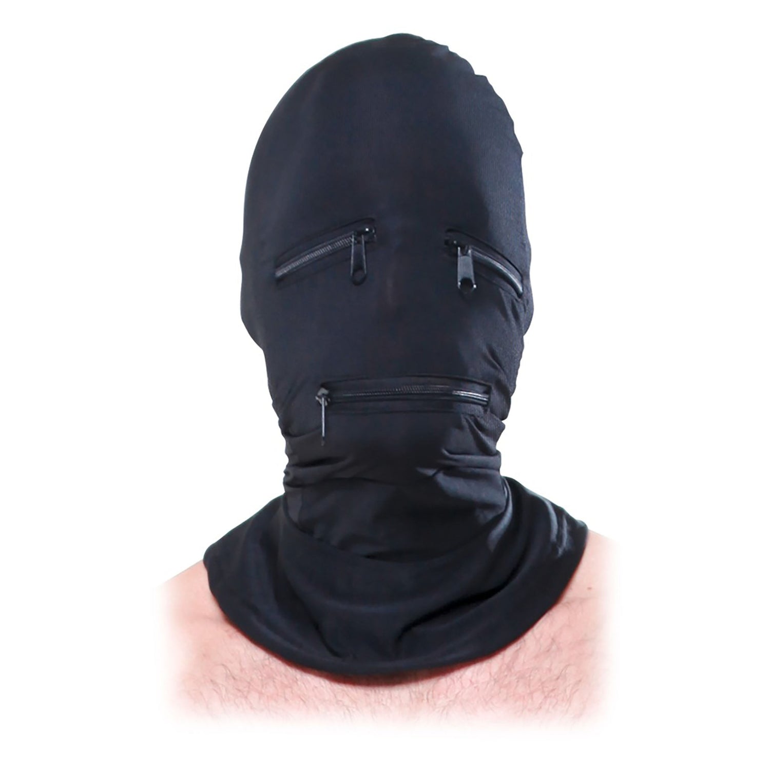 Zipper Face Hood, schwarze Kopfmaske